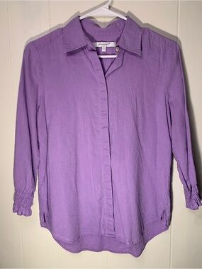 Foxcroft Lavender Button-Front Women's Shirt